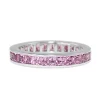 18ct White Gold All Round Channel Set Pink Sapphire Band Ring