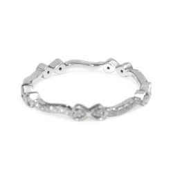 18ct White Gold All Round Diamond Bow Band