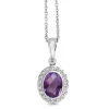 9ct White Gold Amethyst and Diamond Necklace