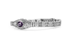 14ct White Gold Amethyst and Diamond Art Deco Bracelet