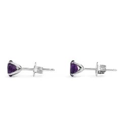 9ct White Gold Amethyst Stud Earrings