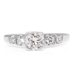 14ct White Gold and Palladium Diamond Ring