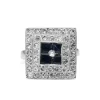 18ct White Gold and Palladium Sapphire and Rose Cut Diamond Ring
