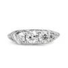 18ct White Gold Antique 3 Stone Diamond Old Cut Ring