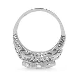 18ct White Gold Antique 3 Stone Diamond Old Cut Ring