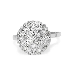 18ct White Gold Antique Diamond Cluster Ring