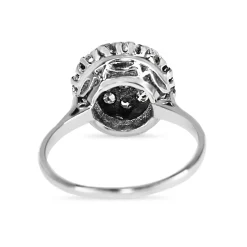 18ct White Gold Antique Diamond Cluster Ring