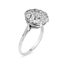 18ct White Gold Antique Diamond Cluster Ring