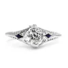 14ct White Gold Antique Old Cut Diamond and Sapphire Ring