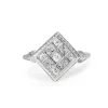 18ct White Gold Antique Old Cut Diamond Checkerboard Ring