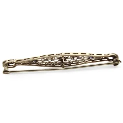 14ct White Gold Antique Sapphire and Diamond Brooch