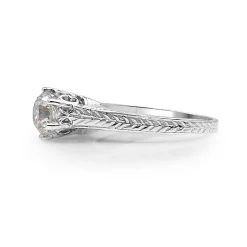 18ct White Gold Antique Style Diamond Solitaire Ring