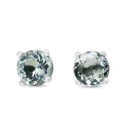 9ct White Gold Aquamarine Stud Earrings