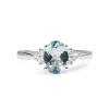 9ct White Gold Aquamarine and Diamond Ring