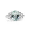 18ct White Gold Aquamarine and Diamond Ring