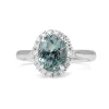 18ct White Gold Aquamarine and Diamond Halo Ring