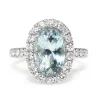 18ct White Gold Aquamarine and Diamond Halo Ring