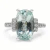 18ct White Gold Aquamarine and Diamond Ring