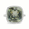 18ct White Gold Aquamarine and Diamond Halo Ring