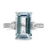 18ct White Gold Aquamarine and Diamond Ring