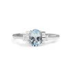 9ct White Gold Aquamarine and Diamond Ring