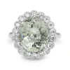18ct White Gold Aquamarine and Diamond Daisy Ring