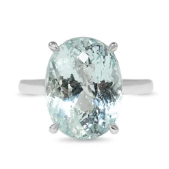 18ct White Gold Aquamarine Solitaire Ring
