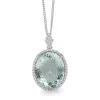 18ct White Gold Aquamarine and Diamond Pendant