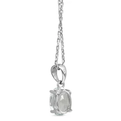 9ct White Gold Aquamarine Necklace