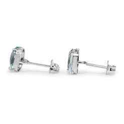 18ct White Gold Aquamarine Stud Earrings