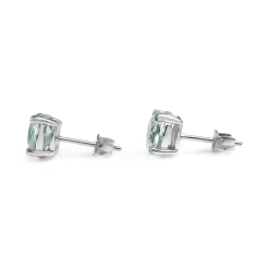 9ct White Gold Aquamarine Stud Earrings
