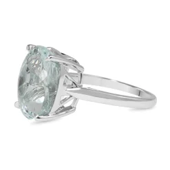 18ct White Gold Aquamarine Solitaire Ring