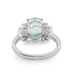 18ct White Gold Aquamarine and Diamond Ring