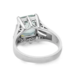 14ct White Gold Aquamarine Solitaire Ring