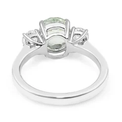 18ct White Gold Aquamarine and Diamond 3 Stone Ring