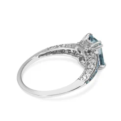 9ct White Gold Aquamarine, Topaz and Diamond Ring
