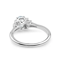 9ct White Gold Aquamarine and Diamond Ring