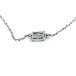 18ct White Gold Aquamarine and Diamond Necklace