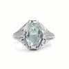 18ct White Gold Art Deco Aquamarine Ring