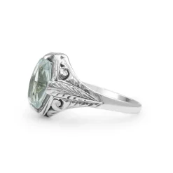 18ct White Gold Art Deco Aquamarine Ring