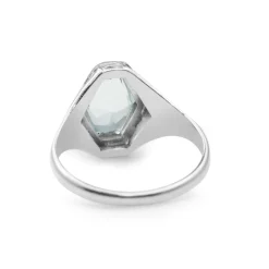 18ct White Gold Art Deco Aquamarine Ring