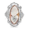 14ct White Gold Art Deco Cameo and Diamond Ring