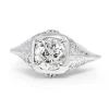14ct White Gold Art Deco Diamond Solitaire Ring