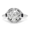 18ct White Gold Art Deco Diamond and Sapphire Cluster Ring