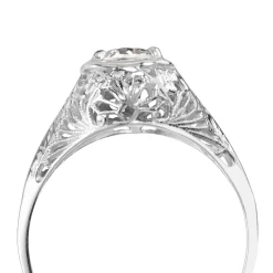 14ct White Gold Art Deco Diamond Solitaire Ring