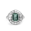 18ct White Gold Art Deco Emerald and Diamond Ring