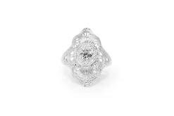 18ct White Gold Art Deco Old Cut Diamond Ring
