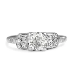 18ct White Gold Art Deco Old Cut Diamond Ring