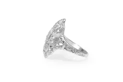 18ct White Gold Art Deco Old Cut Diamond Ring