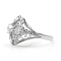 14ct White Gold Art Deco Old Cut Diamond Ring